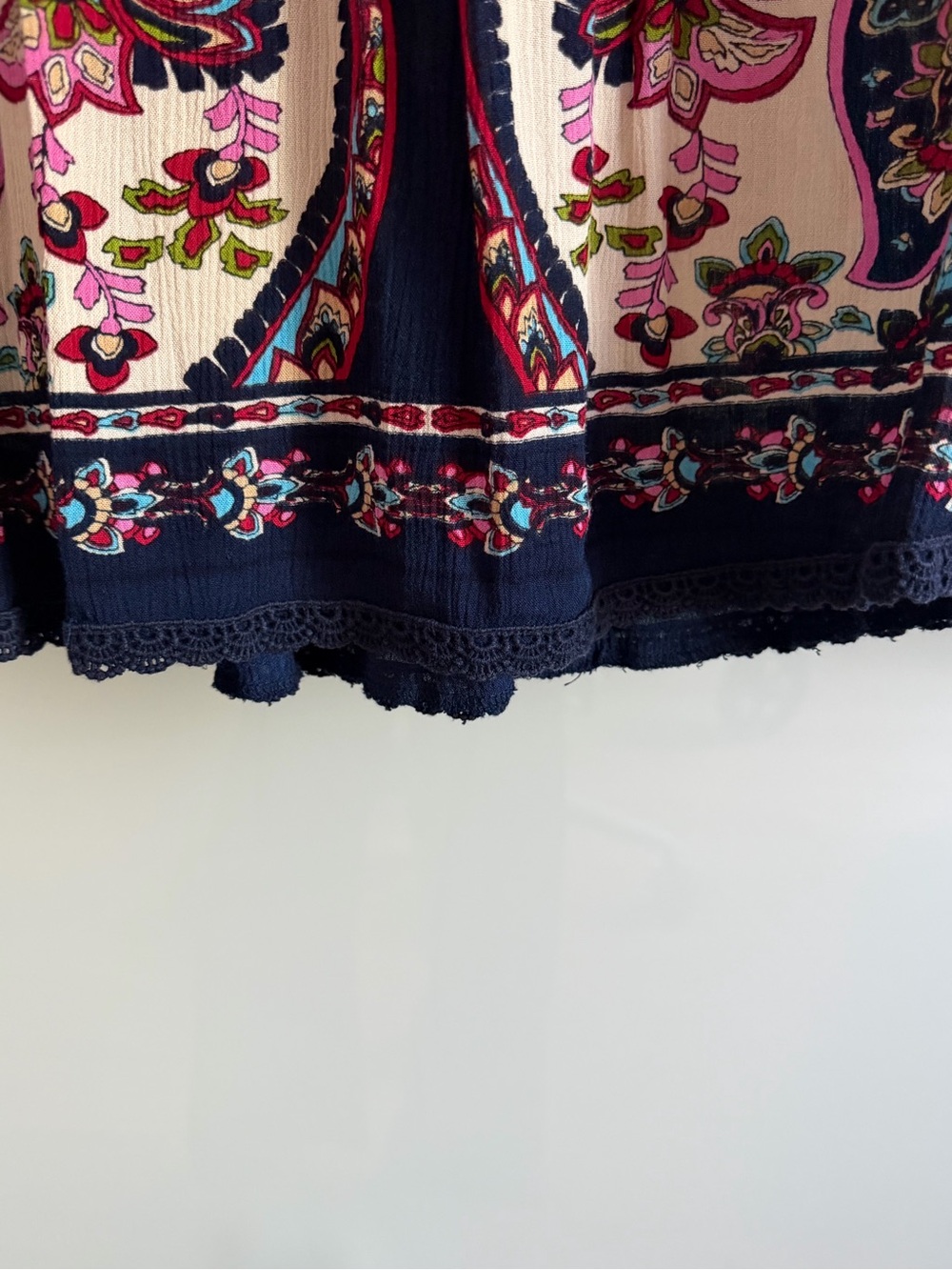 Patrons of Peace Boho Paisley Babydoll Tunic Top Size M - Picture 5 of 5